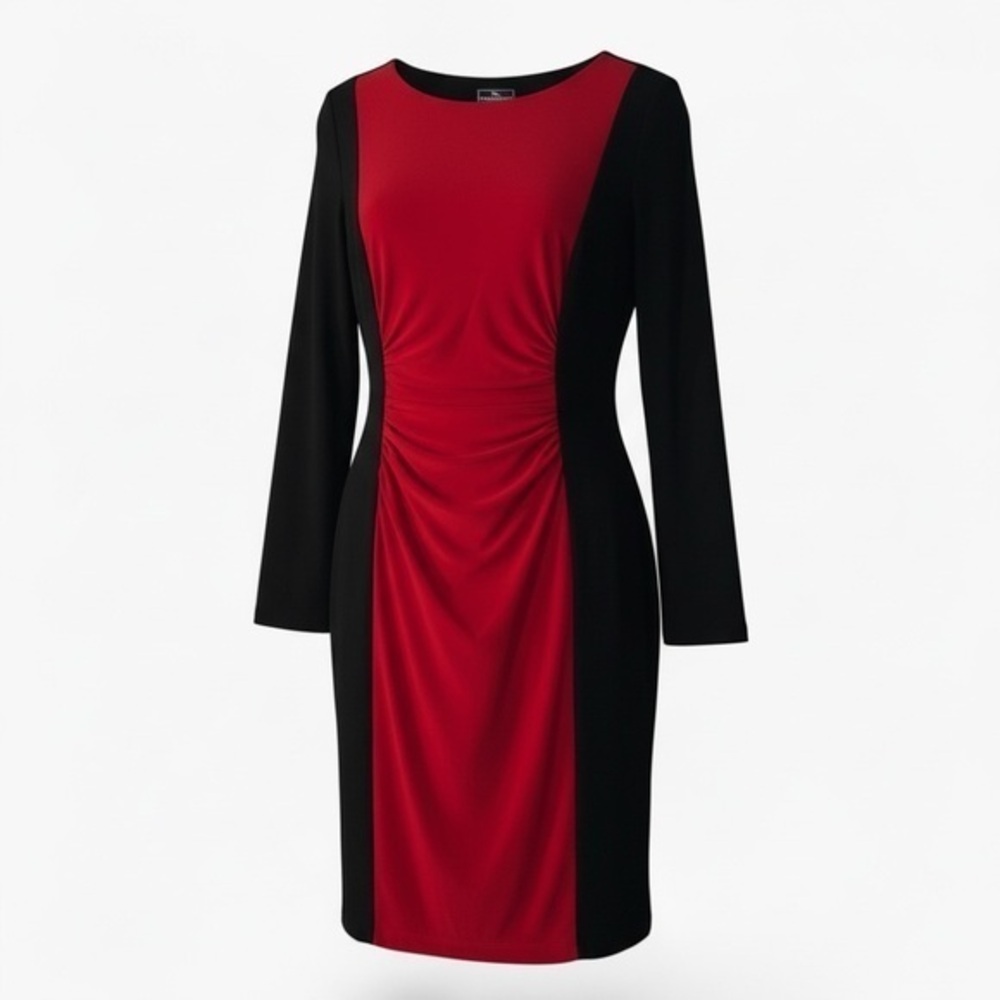 American Living Matte Jersey Colorblock Dress | Size 10 | Red & Black Sheath